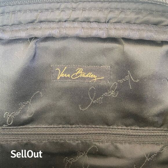 Vera Bradley Women's Quilted Black Backpack Medium Adjustable Straps - Picture 2 of 6